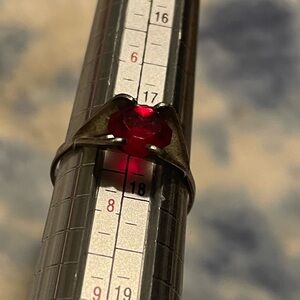 Vintage Sterling Silver 925 ESPO Garnet Ring Size 7